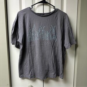 SHEIN SAN DIEGO California Charcoal Graphic Tee With Blue Flames - Medium